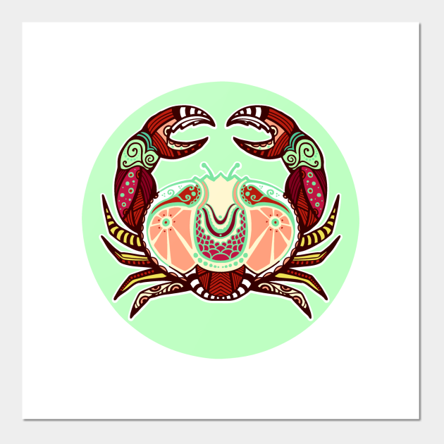 Crab Cancer Zodiac Sign Cancer Astrology Sign Posters And Art